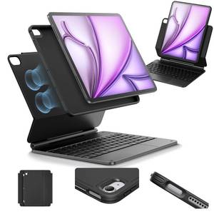 lot 13227 image: ESR iPad Air 13 Inch Case Keyboard (M3M2, 20252024), Easy-Set Magnetic Stand, PortraitLandscape Mode, Removable Case with Multi-Touch Trackpad, Rebound 360 Series, Black