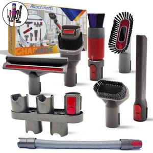 lot 13234 image: 8PCS Vacuum Attachments Accessories for Dyson V7 V8 V10 V11 V15 Gen5 Cleaners�� Replacement Brushes Kit with Mattress Brush, Flexible Hose, Crevice Tool, Traceless Dust Brush, and Attachment Holder