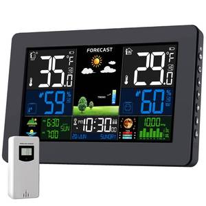 lot 13262 image: Weather Station Wireless Indoor Outdoor Thermometer, Digital Thermometer with Remote Sensor, Large Display Home Weather Stations with Weather Forecast, Atomic Clock, Barometric Pressure, Moon Phase