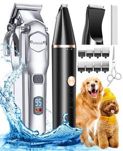 lot 13263 image: oneisall Dog Grooming Kit for Heavy Thick Hair&CoatsLow Noise Rechargeable Cordless Waterproof Dog Clippers for Grooming Animals&PetsPet Shaver with Stainless Steel Blade and Paw Trimmer