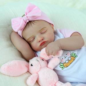 lot 13268 image: KSBD Realistic Reborn Baby Girl- 20 inch Full Vinyl Lifelike Newborn Baby Dolls, Realistic Real Life Baby Dolls Gift Set for Kids Age 3 