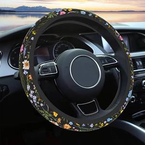lot 14173 image: Car Steering Wheel Cover for Women Men, Non-Slip Breathable Steering Wheel, Wildflower Steering Wheel Protector, Car Accessories, Universal 14 022-15 Fit Auto, Suvs