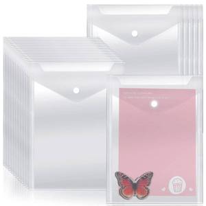 lot 14178 image: Vmiapxo 40 Pack Stamp and Die Storage Pockets, Reusable Small Plastic Envelopes Waterproof Sticker Organizer Receipt Holder Photo Storage Folders (7 x 9.4)
