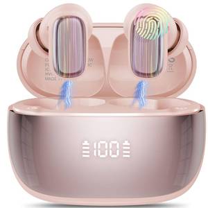 lot 14187 image: AI Language Translator Earbuds Real Time, 164 Language6 Translation Modes Translator Earbuds 3-in-1 Translation Headphones, Bluetooth 5.4 Translation Device for Travel Business Learning, Rose Gold