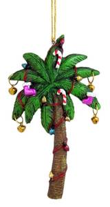lot 14199 image: Tropical Christmas Palm Tree Hanging Ornament, 5 12 Inch