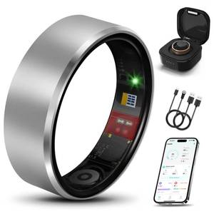 lot 14239 image: Smart Health Ring 2.0 for Women Men, Slim Scratch & Fingerprint Resistant Design,Efficient Chip Fitness Tracker, Monitors Heart, Blood Oxygen & Pressure, Sleep, Steps, Waterproof, Xmas Gifts, SV 7
