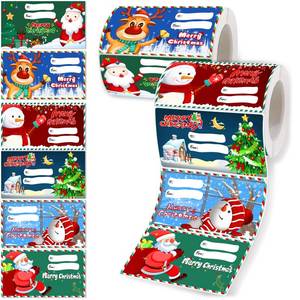 lot 14251 image: Famoby 2 Packs (Total600pcs,300pcspack) Christmas Gift Tags Christmas Wrapping Paper for Christmas Presents Decoration Christmas Gifts Bags for Women Men Kids (2.95 x 1.6 inch)