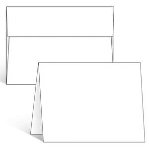 lot 14254 image: Ohuhu Blank White Cards and Envelopes 100 Pack - 5 x 7 Heavyweight Folded Cardstock and A7 Envelopes for DIY Greeting Cards Wedding Birthday Invitations Baby Shower Thank You Cards and All Occasions