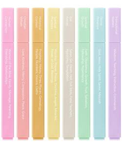 lot 14259 image: Mr. Pen- Bible Highlighters with Color-Coding System, 8 Pack, Soft Pastel Aesthetic Highlighters Assorted Colors, Bible Markers No Bleed Through