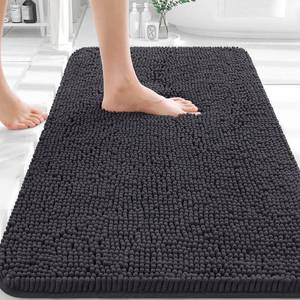 lot 14263 image: OLANLY Bathroom Rugs 30x20, Extra Soft Absorbent Chenille Bath Rugs, Rubber Backing Quick Dry, Machine Washable Bath Mats for Bathroom Floor, Tub and Shower, Home Decor Accessories, Dark Grey