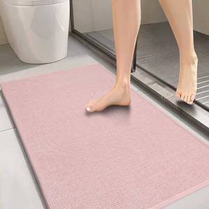 lot 14287 image: QIJIRC Bathroom Rugs,Bath Mats for Bathroom Non Slip Washable, Quick Dry,Water Absorbing,Fits Under Door,Ultra Thin,Rubber Backing,Low Pile, Cozy Cloth Cotton,Ideal for Shower,Sink,Pink-32x20