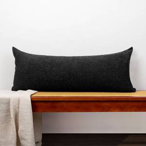 lot 14296 image: JoraLion 14x36 inch Boucle Lumbar Pillow Cover, Black Woven Texture Neutral Long Pillow Cover Breathable Cushion Case for Couch Sofa Bed Living Room Home Decor (Cover Only)