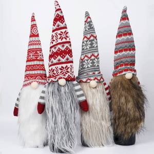 lot 14310 image: Wine Covers Christmas Gnome 4 Pack Handmade Tomte Swedish Wine Bottle Toppers Decorative Santa Scandinavian Gift for Christmas Table Decorations Xmas Party Dinner