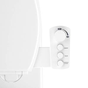 lot 14340 image: Bidet Attachment for Toilet Seat, Ultra Slim  Easy Control  Adjustable Water Pressure  Non-Electric Self-Cleaning Dual Nozzle  Cold Water Bidet for Frontal & Rear Wash, White