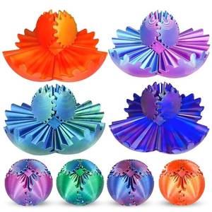 lot 14347 image: 4 Pcs 3D Printed Gear Ball Gear Sphere Fidget Toy, Steampunk Whirling Wonder Fidget Gear Ball Stress Anxiety Relaxing Fidgets Toys for Office and Home Christmas Stocking Stuffers Party Favors Gift