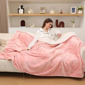 lot 3774 image: CHIOKY Electric Throw Blanket, Heated Blanket Flannel Sherpa with 4 Hours Auto Off & 5 Heating Levels, Washable Heating Throw with Overheat Protection for Home Use, Ideal Gift, 50x60, Candy Pink