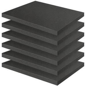 lot 3794 image: Storystore 6 Pcs Polyurethane Foam sheet - 16 x 12 x 1 Black Foam Inserts for Cases, Pick Apart Pads for Cases, Toolbox, Camera Storage, Game Box