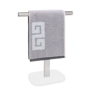 lot 3802 image: NearMoon T-Shape Hand Towel Holder-Bath Towel Rack-Standing with Balanced Base Towel Bar for Bathroom Kitchen Vanity Countertop, Modern Stand Towel Ring with Marble Base (14 Inch, Brushed Nickel)
