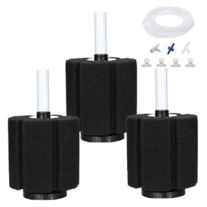 lot 3817 image: AQUAPAPA Bio Sponge Filter for Betta Fry Aquarium Fish Tank Up to 60 Gallon Each, 3-Pack (L)