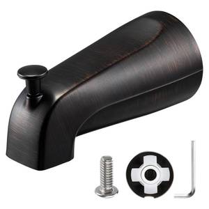 lot 3818 image: Enhon Slip on Tub Spout with Diverter, Compatible with American Standard 8888026.002 Tub Spout, Bathroom Bathtub Faucet, Fits 12 Copper Water Tube(58 Dia), 532 Hex Wrench(Oil Rubbed Bronze,1)