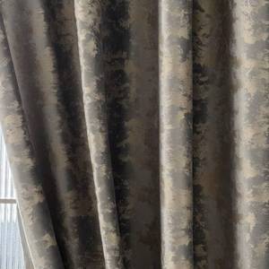 lot 3855 image: Amidoudou 1 Pair Nordic Style Luxury Velvet Curtains for Living Room Gray and Gold Bedroom Curtains (Gray,54x84 Inch)