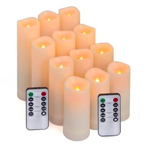 lot 3882 image: Aignis 12pcs Flameless LED Candles Battery Operated with 10-Key Remote Timer, Outdoor Indoor Waterproof, Warm Flickering Glow for Cozy & Romantic HomeWeddingHoliday D�cor(D2.2xH4567)