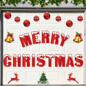 lot 4119 image: Jovlirz Garage Door Christmas Decorations Magnets, Large 27 Pcs Merry Christmas Garage Door Magnet Banners, Refrigerator Car Magnets Decal Xmas Ornaments Magnetic Stickers for Holiday DIY Decor, 8 H