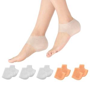 lot 4121 image: MADHOLLY 5 Pairs Silicone Heel Protectors- Breathable Heel Gel Heel Cushions for Cracked Heel- Heel Cups Heel Cover for Heel Repair Women Men