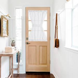 lot 4129 image: NICETOWN Classroom Window Cover Sheer Lockdown Shade, Front Door Curtains for Glass Window, Small Rod Pocket Curtains for French DoorBasementBathroom, 1 Panel, 36 Wide x 40 Long, White