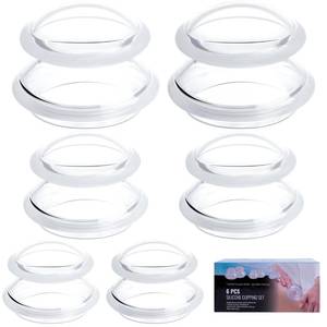 lot 4131 image: Eiito Cupping Therapy Sets -Silicone Cups Set Firm (6 Cups) Professional Massage Tool for Muscle Soreness Pain Relief Body Neck Knee, Deep Muscle Massager, Anti Cellulite Joint Pain (Clear)