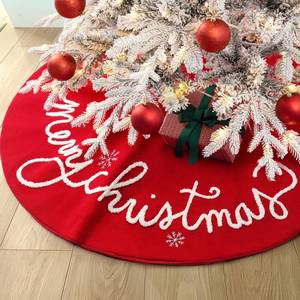 lot 4139 image: S-DEAL Christmas Tree Skirt, 36 Inches Red Tree Skirt for Holiday Home Decor Xmas