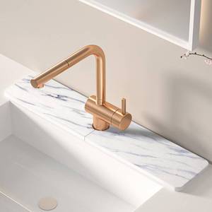 lot 4149 image: Volminex Kitchen Sink Faucet Mat, Diatomaceous Earth Quick Dry Sink Splashback Drying Mat, Kitchen Faucet Super Absorbent Mat, Quick-Drying Water Absorbing Stone Tray (Marble Stripes, 23.6 x 3.9)