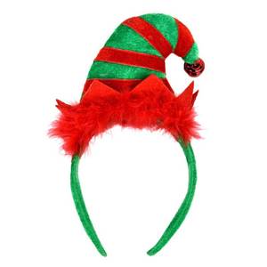 lot 4177 image: FRCOLOR Elf Hat Headband Christmas Halloween Holiday Party Cute Elf Costume Hats Hair Hoop Headwear for adult girls