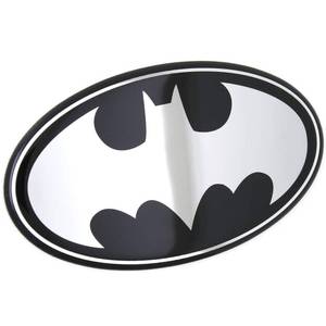 lot 4185 image: Fan Emblems Batman Domed Chrome Car Decal - 1989 Logo (Black and Chrome)