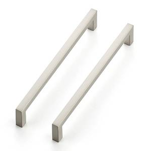 lot 4199 image: Ravinte 10 Pack Solid 6-14 Inch Center to Center Slim Square Bar Drawer Handles Cabinet Hardware - Brushed Nickel Kitchen Pulls