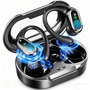 lot 4205 image: Wireless Earbuds, 2026 Bluetooth 5.4 Headphones Sport, 50Hrs HiFi Stereo Deep Bass Over-Ear buds with ENC Noise Cancelling Mic, IP7 Waterproof & LED Display Earphones with Earhooks for WorkoutRunning