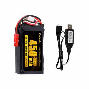 lot 4208 image: Cecicebb 11.1V 450mAh LiPo Battery Pack 45C with JST Plug for Small Size FPV E-flite Blade 180 CFX Torrent 110 Baby Hawk Micro 1 Pack with 11.1V USB Charging Cable