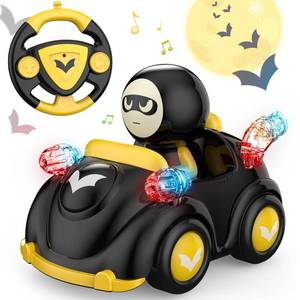 lot 4229 image: NQD Bat Remote Control Car for Toddlers, RC Cars with Music and Lights, ABS Material RC Cartoon Race Car Toys for Kids Birthday Gifts for Boys