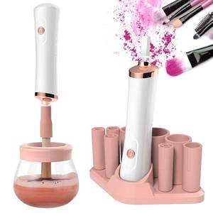 lot 4232 image: Senbowe Upgraded Makeup Brush Cleaner and Dryer Machine, Electric Cosmetic Automatic Brush Spinner with 8 Size Rubber Collars, Wash and Dry in Seconds, Deep Cosmetic Brush Spinner for Brushes