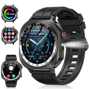 lot 4240 image: Smart Watch, 1.43 AMOLED-3D Military Smartwatch for Men Women (AnswerMake Call), Flashlight130 Sports60 Days, Heart RateSleep Monitor, IP68 Waterproof Fitness Activity Tracker for Android iOS