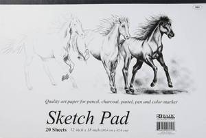 lot 4247 image: BAZIC Products Sketch Pad 20 Sheet 18 X 12, White Sketchbook Drawing Pads, Sketching Paper Coloring Book for Artist Beginner Classroom, 1-Pack