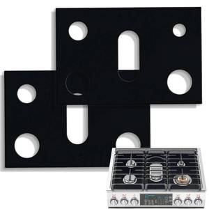 lot 4268 image: PWEOW Stove Top Covers for Gas Burners, Gas Stove Burner Liners for Samsung Stove Guard Stove Top Protector, Non-Stick and Washable, for Kitchen Cooking, Reusable 2-Pack