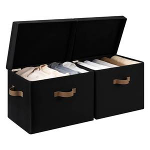 lot 5300 image: StorageWorks Fabric Storage Bins with Lid, Decorative Storage Boxes for Shelves, Stackable Closet Organizer Basket with Handles, Jumbo, Black, 2-Pack