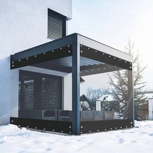 lot 5307 image: FoundGo 8Hx15W Vinyl Curtains for Patio, 19oz Outdoor Clear Patio Enclosure, Heavy Duty Waterproof Tarp With Grommets for Pergola, Porch, Gazebos, Balcony, -4 Cold Resistant
