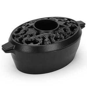 lot 5309 image: Wood Stove Steamer,2.5Quart Cast Iron Humidifier for Wood Stove,Large Capacity Wood Stove Humidifier,Large Diameter Mouth Lattice Top Rust Resistant Fireplace Humidifier Pot,Black
