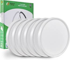 lot 5315 image: A6PK 12 Inch LED Flush Mount Ceiling Light, 24W, 2520LM, 3000K4000K6000K CCT Selectable, Round Flat Panel Light Low Profile Ceiling Light Fitures for Hallway, Kitchen, Bedroom, Laundry Room
