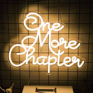 lot 5325 image: One More Chapter Neon Sign Read Books Neon Light Warm White Letter LED Signs for Wall Read Neon Lights Signs for Bedroom Study Reading Room Library Bookstore Classroom Decor Bookish Gifts