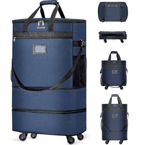 lot 5328 image: WELIDAY Suitcases with Wheels Expandable Luggage Bag Foldable Suitcase with 4 Universal Wheels Collapsible Rolling Travel Bag Large Capacity Duffel Bag (Blue)