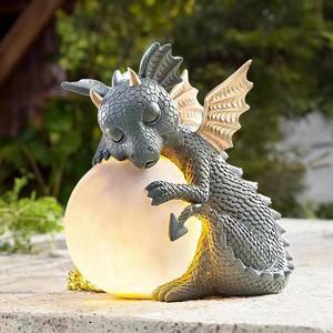 lot 5340 image: Teaeeno Solar Garden Outdoor Statue Dragon Holding Magic Orb with Solar LED Lights,Garden Dragon Figurines with LED Lights,Lawn Decor Outdoor Statue for Patio, Balcony,Yard Ornament,Yard Art Decor