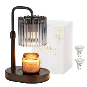 lot 5348 image: Candeldo Candle Warmer Lamp with Timer Black Candle Warming Lamp Height Adjustable Wax Melt Warmer Dimmable Modern Farmhouse New Home Bedroom Decor Valentines Day Housewarming Gift for Women